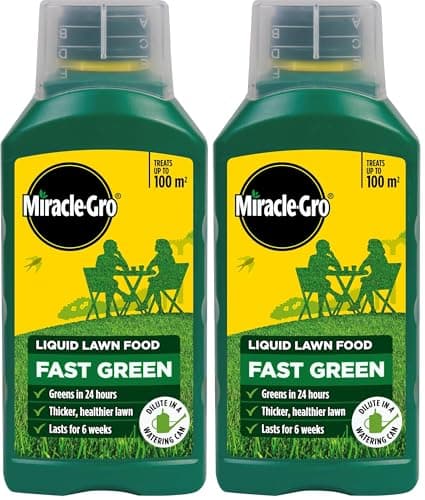 Image of Miracle-Gro Fast Green Lawn Food Concentrated Liquid, 1 litre concentrate, 100 m² coverage (Pack of 2)