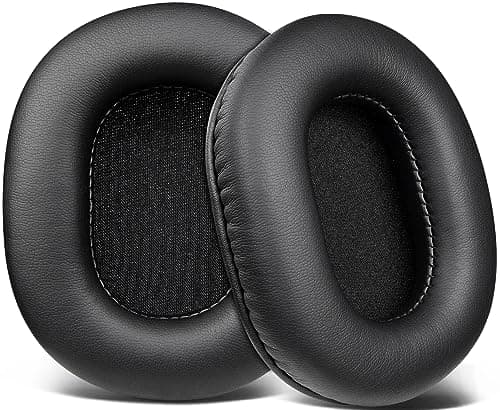 Image of SOULWIT Earpads Replacement for Audio Technica ATH M50X M50XBT M50RD M40X M30X M20X MSR7 SX1 Monitor Headphones, Ear Pads Cushions with Softer Protein Leather, High-Density Memory Foam - Black