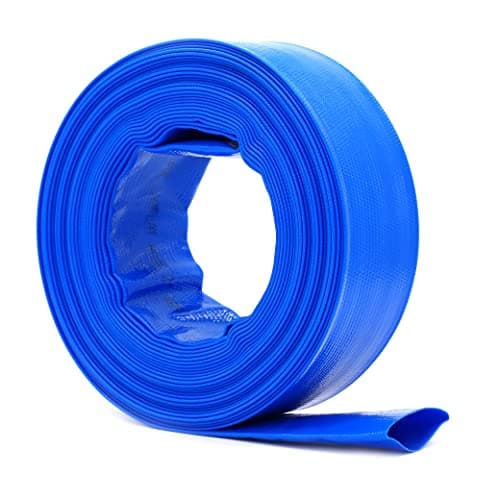 Image of 10m x 51mm (2 Inches) Diameter Lay Flat Water Discharge Hose Water Pump Pond Hose, Blue