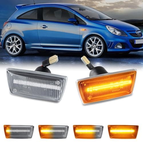 Image of OZ-LAMPE Turn Signal Light, Dynamic Side Indicator for V-auxhall O-pel Adam Astra H Corsa D Corsa E Insignia A Meriua B Zafira B, Flowing Side Marker Repeater, Clear