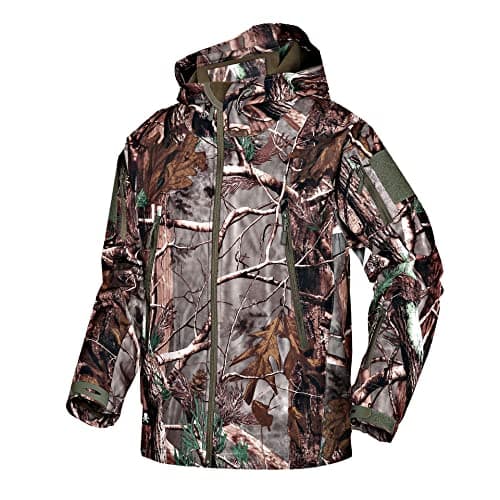 Image of Kelmon Men's Softshell Jacket Warm Fleece Waterproof Military Tactical Jacket Outdoor Windproof Functional Jacket with Multiple Pockets Hood Jackets Hunting Hiking