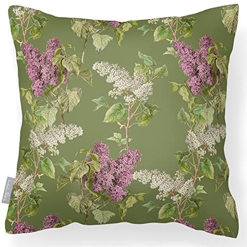 Image of Izabela Peters Waterproof Outdoor Cushion, 43 cm, Filled Evening Garden - Sage, Furniture Seat Cushions for Garden Chairs