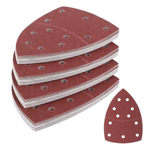 Image of 30 Pcs Multi Tool Sanding Pads, 40 Grit for Black and Decker Mouse Sander Pads, Hook and Loop Mouse Sander Sheets, Sandpaper for Electric Sanders, for Bosch Multitool Sanding Padss