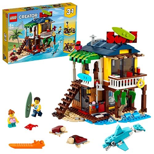 Image of LEGO Creator 3in1 Surfer Beach House 31118 Building Kit Featuring Surf Shack, Lighthouse Toy, Pool House and Animal Toys; Best Toys for Kids Who Love Creative Play (564 Pieces)