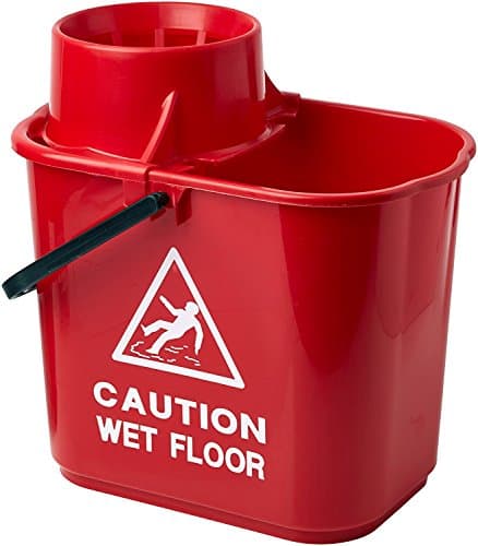 Image of 2Work Plastic Mop Bucket with Wringer 15 Litre Red CNT00684