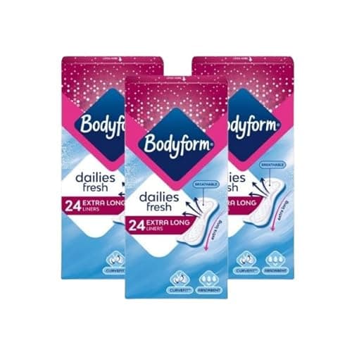 Image of Linenvale Bodyform Dailies Fresh Extra Long Liners Pack of 3x24 (72 Liners)