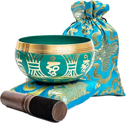 Image of Tibetan Singing Bowl Set with Bag- Easy To Play - Authentic Handcrafted Mindfulness Meditation Holistic Sound 7 Chakra Healing Gift by Himalayan Bazaar