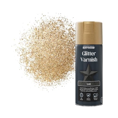 Image of Rust-Oleum 400ml Glitter Varnish Spray Paint Aerosol - Gold