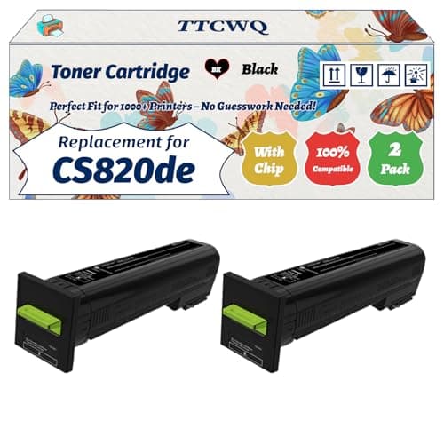 Image of Compatible for Lexmark CS820de Toner Cartridge Work for Lexmark CX825dte CX825dtfe CX860de CX860dte CX860dtfe Printers, with Chip, High Yield 8000 Pages, High-Definition Printing (2 Pack Black)