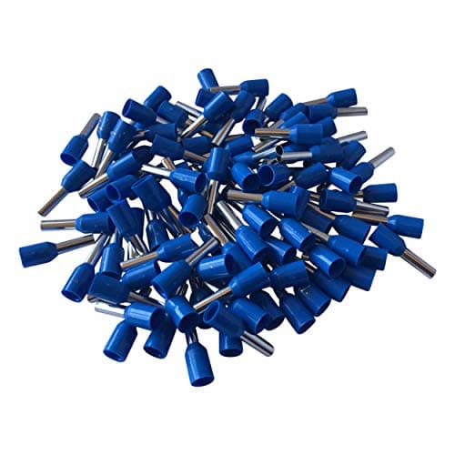 Image of GTSE 100 pcs Blue Single Entry 2.5mm² Bootlace Ferrule Connector Insulated Cord Pin End Terminals