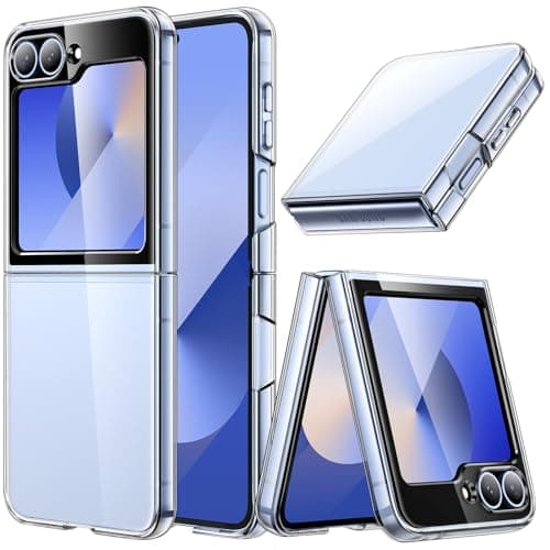 Image of JETech Case for Galaxy Z Flip7FE 2025 / Z Flip 6 2024, Crystal Transparent Hard PC Shell, Anti-Scratch Shockproof Slim Protective Phone Cover (Clear)