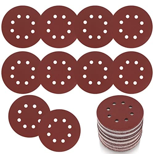 Image of 15 Pcs 125 mm Sanding Discs, 80 Grit Sandpaper, 8 Holes Hook and Loop Orbital Sander Sanding Pads Discs 125 mm/5 Inch for Random Orbital Sander