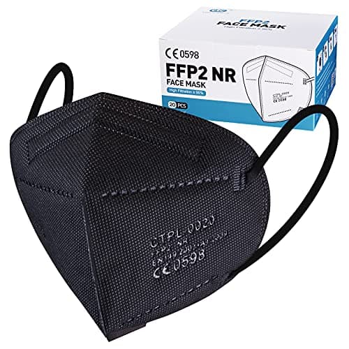 Image of 20pcs FFP2 Face Mask Black CE Certified KN95 Mask Filtration Rate ≥95% 5-Layer Protective FFP2 Masks Individually Packaged Face Mask High Filter Respirator Mask For Daily Prevention And Protection