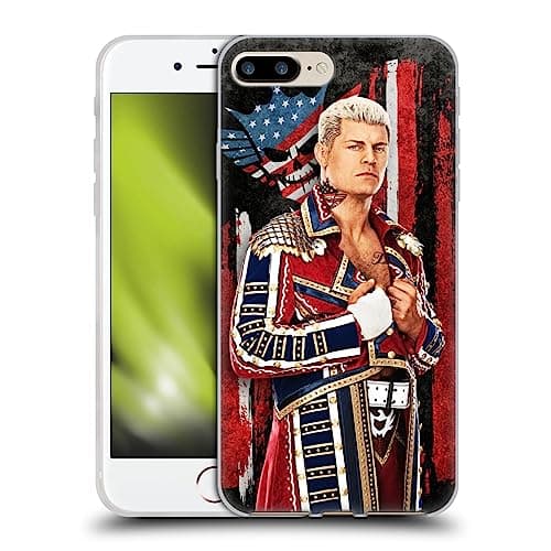 Image of Head Case Designs Officially Licensed WWE American Nightmare Flag Cody Rhodes Gel Case [Military Grade Protection] Compatible with Apple iPhone 7 Plus/iPhone 8 Plus and Compatible with MagSafe