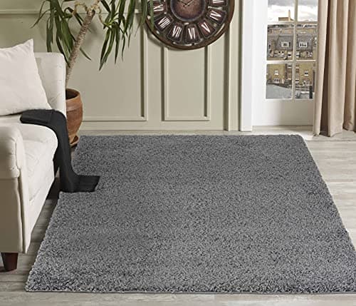 Image of Serdim Rugs Living Room Shaggy Area Rugs Dark Grey 120x170cm(4'x5'6)