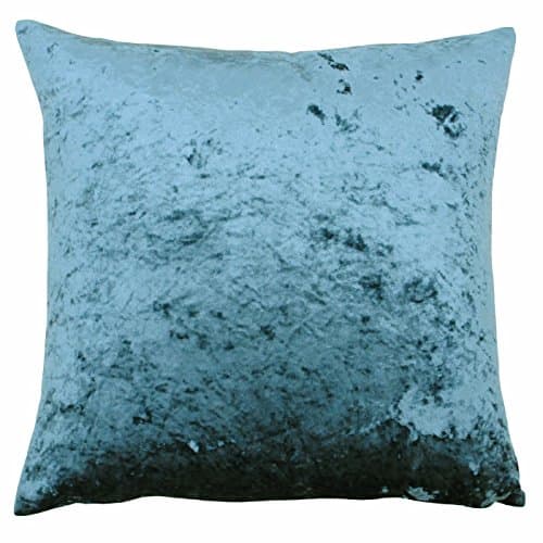 Image of Riva Paoletti Verona Cushion Cover Square - Teal Blue - Velvet Feel - Crushed Velvet Look - Hidden Zip Design - 100% Polyester - 55 x 55cm (22" x 22" inches) - Designed in the UK