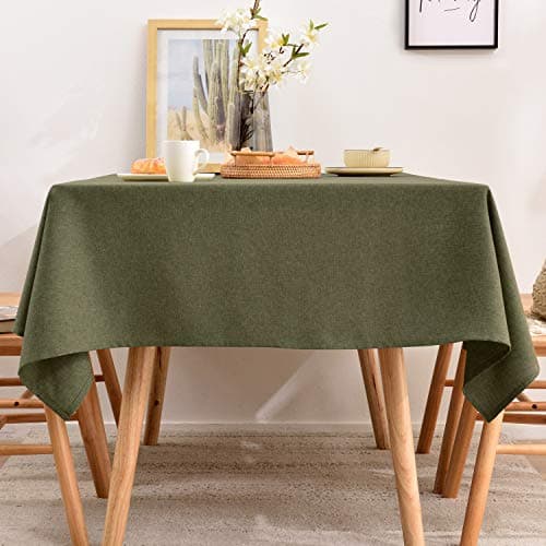 Image of BALCONY & FALCON Table Cloth, Wipe Clean Tablecloth Rectangular – Waterproof, Machine Washable Table Cover for Kitchen, Dining, Party & Outdoor Use (Olive, 140 x 240cm)