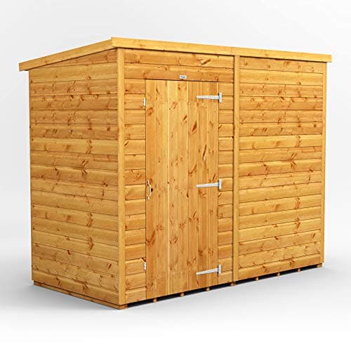 Image of POWER High Grade Premium Pent Wooden Shed with Security Features, Door Flexibility, made from 12mm Extra Thick Timber, for all Storage & Outdoor Needs (Windowless)