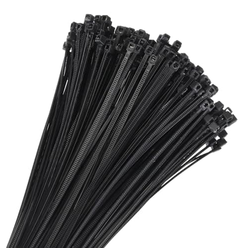 Image of sourcing map 200pcs 12 Inch 22 Lbs Cable Zip Ties Self-Locking Long Nylon Cable Tie Wraps 4mm for Cord Management, Black