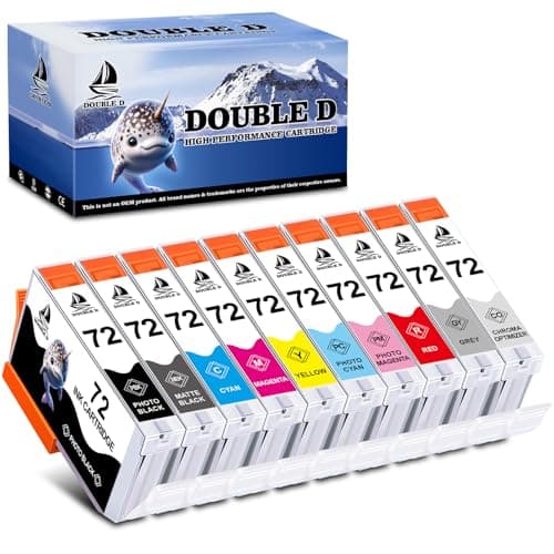 Image of DOUBEL D PGI-72 Ink Cartridges for Canon PGI-72 Ink Cartridges PGI72 Ink Cartridge 72 Ink,Work for Canon PIXMA Pro-10 Pro-10s Pro10 Pro10s Printer (10 Pack 72 Cartridges,PBK MBK C M Y PC PM R GY CO)