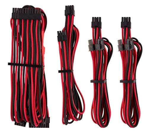 Image of Corsair Premium Individually Sleeved PSU Cables Starter Kit Type 4 Gen 4 – Red/Black