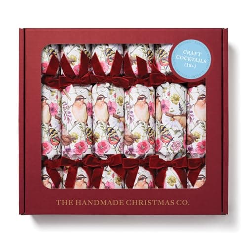Image of 6 Luxury Christmas Crackers - Hand Finished in London - Winter's Garden by Handmade Christmas Co - Choose Contents from Games, Candles, Seedballs or Cocktails (Craft Cocktails)