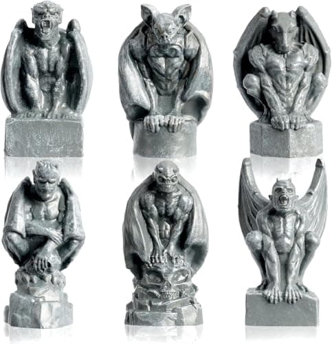 Image of GW Box 6 Pcs Mini Gargoyle Figurines Halloween Miniature Evil Gargoyles Figurines for Halloween Decorations Accessories and Home Decor