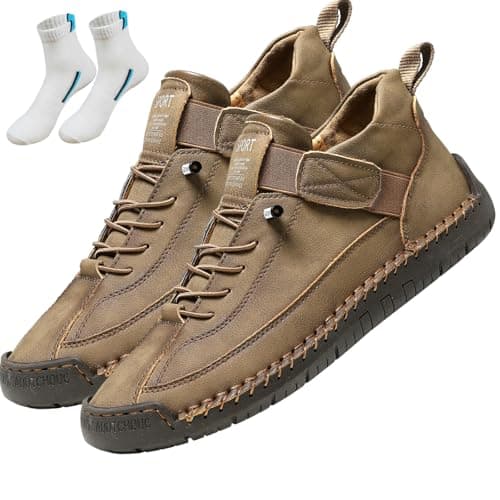 Image of Men's Trekking & Hiking Footwear, Orthopedic Shoes Men's Slip on Walking Shoes with Arch Support, Lightweight Outdoor Shoes, Hiking Work Trainers Shoes (Brown,8)