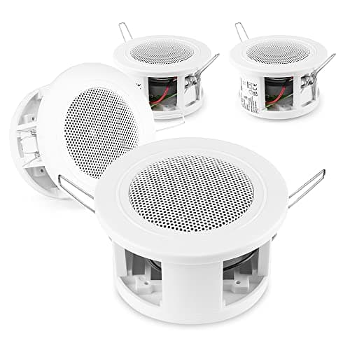 Image of Power Dynamics CSBA3L 3" Compact Small Ceiling Speaker Kit - Set of 4, 30W, 8 Ohm - Ideal for Kitchen Ceiling Speakers and Small Room Audio Installation Solutions