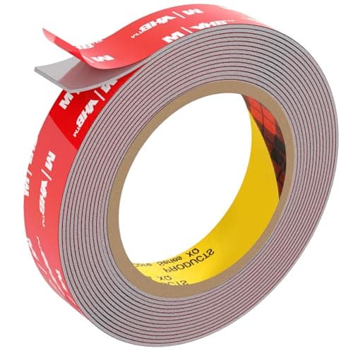 Image of FIXCHORD Double Sided Tape Heavy Duty, Extra Strong Adhesive Tape, Waterproof Mounting Tape, Double Sided Acrylic Foam Tape for Automotive, LED Strips, Home & Office Decor, Grey (15.4FT×0.78IN)