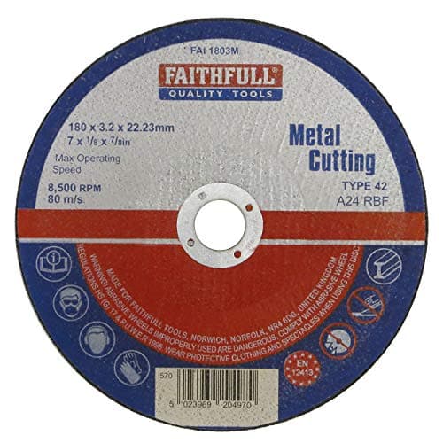 Image of Faithfull Cut Off Disc for Metal 180 x 3.2 x 22mm