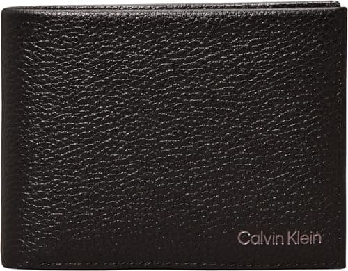 Image of Calvin Klein Men Wallet Warmth Bifold 5 CC W/Coin Large, Black (Ck Black), One Size