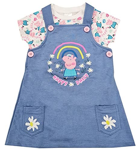 Image of Girls Peppa Pig Pinafore Dress and Top Set (2-3 Years, Peppa Pig)