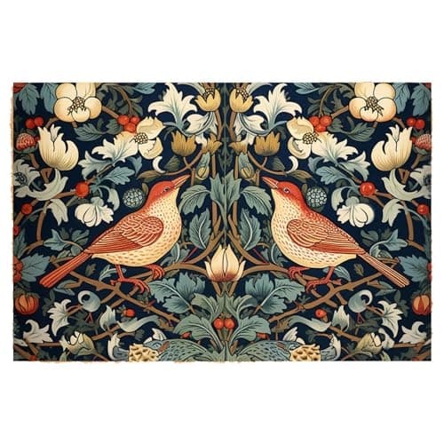 Image of Funny Coir Doormat Welcome Mats with Heavy Duty Front Porch Patio Welcome Mats Entry Natural Coconut Brown Mat Novelty Gift Doormat 23.7 x 15.7 inch (Birds Sitting on a Branch of a Tree)