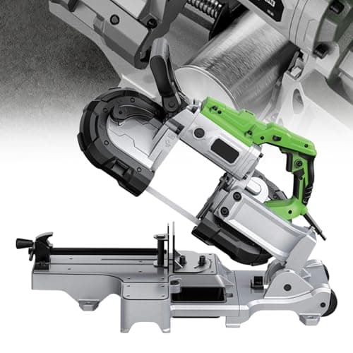 Image of Band Saw for Cutting Metal , 1100W, Dual Switch Design, Lock Switch, 12cm Cutting Range, 0-45° Angle, 6-Speed Adjustment for Wood and Angle Iron