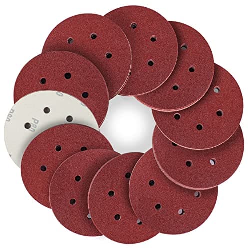 Image of STEBRUAM 150mm Sanding Discs 80 Grits 50PCS,Hook and Loop Sandpaper Pads for 6 Inch 6 Hole Random Orbital Sander