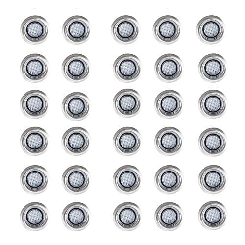 Image of MiniSun | 40mm White LED Round Decking/Kitchen Plinth Lights Kit | Pendant Lights, Home Décor & Improvement Essential | Pack of 30