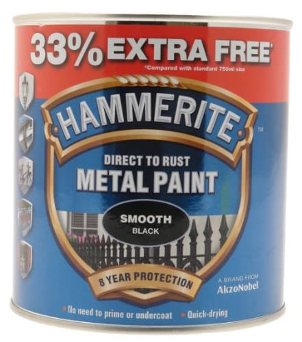 Image of Hammerite 5158235 750ml Metal Paint - Smooth Black