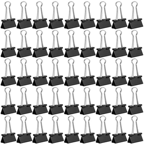Image of 45 Pcs 25mm Bulldog Clips 25mm Binder Clipss, Mini Foldback Clips Set, Black Metal Bull Dog Clipss, Small Paper Clip Clamps for Organizing Files Money Papper Stationary, Office School Home Use