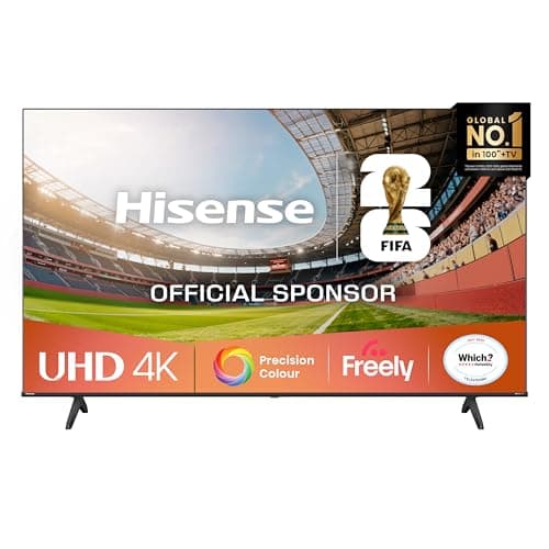 Image of Hisense 43" 43E6QTUK 4K Ultra HD Smart TV AI TV - 4K UHD, Hi-View AI Engine, Precision Colour, AI Smooth Motion, Sports Mode with Freely, Disney +, YouTube, Netflix