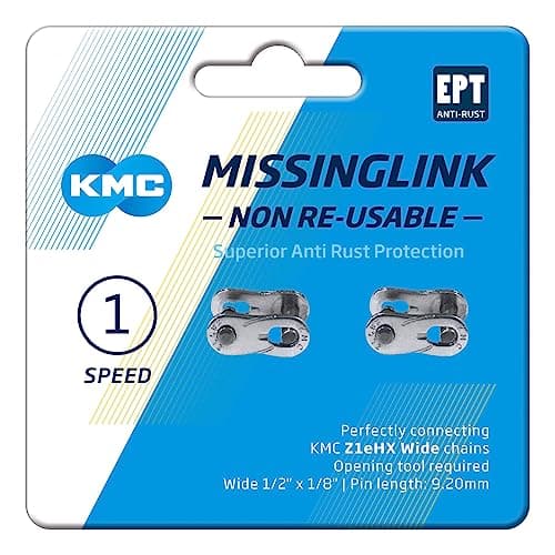 Image of KMC Unisex's Z1eHX EPT Missing Links, Dark Silver, Wide (1/8")