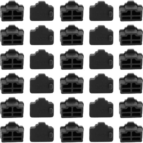 Image of 30 Pcs Silicone RJ45 Ethernet Hub Port RJ45 Anti-Dust Cover Cap Protector Plugs Stoppers for RJ45 Female Port Devices,TV,Computer,Other Devices,Black