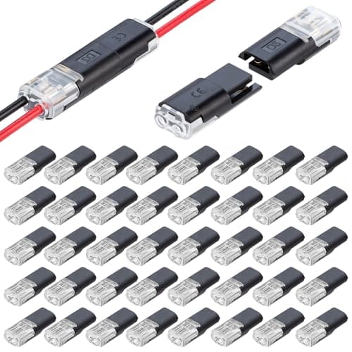 Image of 40 Pcs Waterproof Automotive Wire Connectors 2-Pin, 2-Pin Plug Cable Connectors, Quick 12V Automotive Wire Crimp Connectors for 18-22 AWG Wires, Plug-in Cable Terminals for Cars and Trucks.