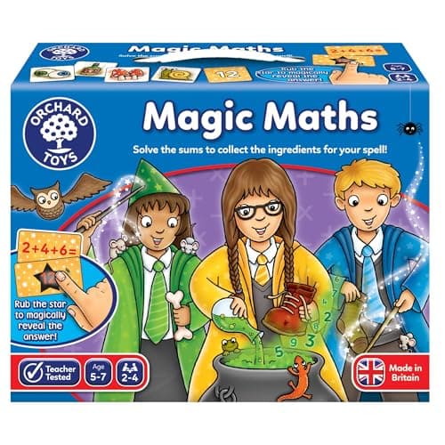Image of Orchard Toys Magic Maths , Magic Ink Reveals the Answer, Educational Maths Game, Practice Addition and Subtraction, Ages 5-7