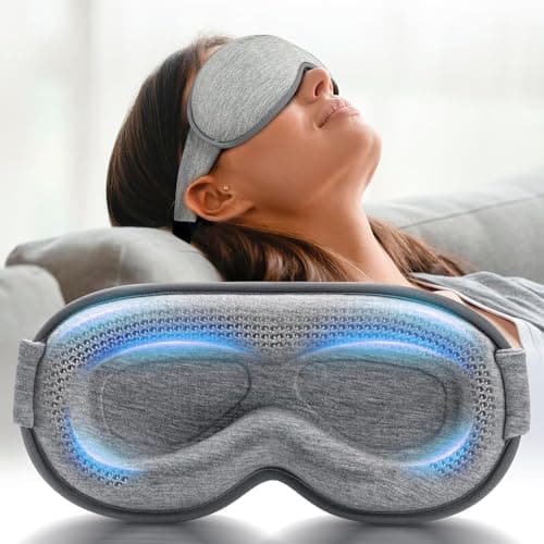 Image of Weighted Eye Mask for Sleeping, 3D Blackout Sleep Mask for Men & Women, No Pressure on Eyes, Lash-Friendly Contoured Eye Cups, Adjustable Strap, Travel Sleep Mask for Flights, Naps & Meditation, Grey
