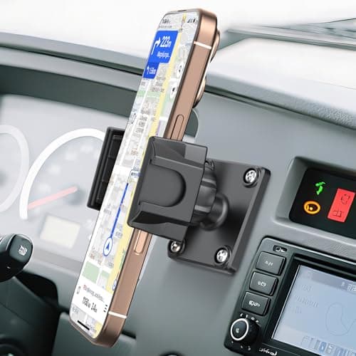 Image of MAGJIEYX Drill Base Car Phone Holder, 360° Rotatable Phone Mount for Truck Boat Planes Wall Dashboard Secure Grip Compatible with for iPhone Samsung 4.7''-7'' All Smartphones Car Accessories