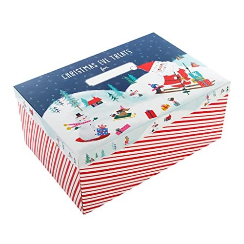Image of Hallmark Christmas Eve Box for Kids, Self Assembly, Santa and Snowman Illustrated Design