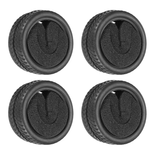 Image of sourcing map 4pcs Soft Rubber RC Car Tires for 1/10 Scale Touring On-Road Racing - 62mm x 28mm Performance Tyre, Black