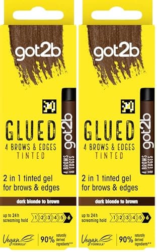 Image of got2b Glued 4 Brows & Edges Tinted Gel 2 in 1 16ml, Buildable Colour Dark Blonde to Brown, Screaming Hold Brow Gel, Eyebrow Gel for Long-Lasting Looks, Vegan Formula*, Naturally-Derived Ingredients**