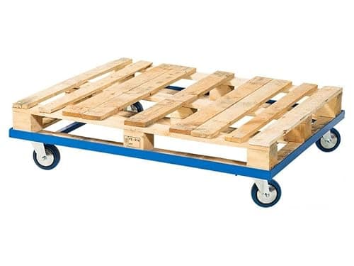 Image of Pallet Dolly, Blue Trolley on Wheels for Euro or UK Pallets (1200 x 1000 (mm) UK)